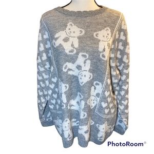 Vintage 80s Teddy Bear Classic Essentials Sweater L